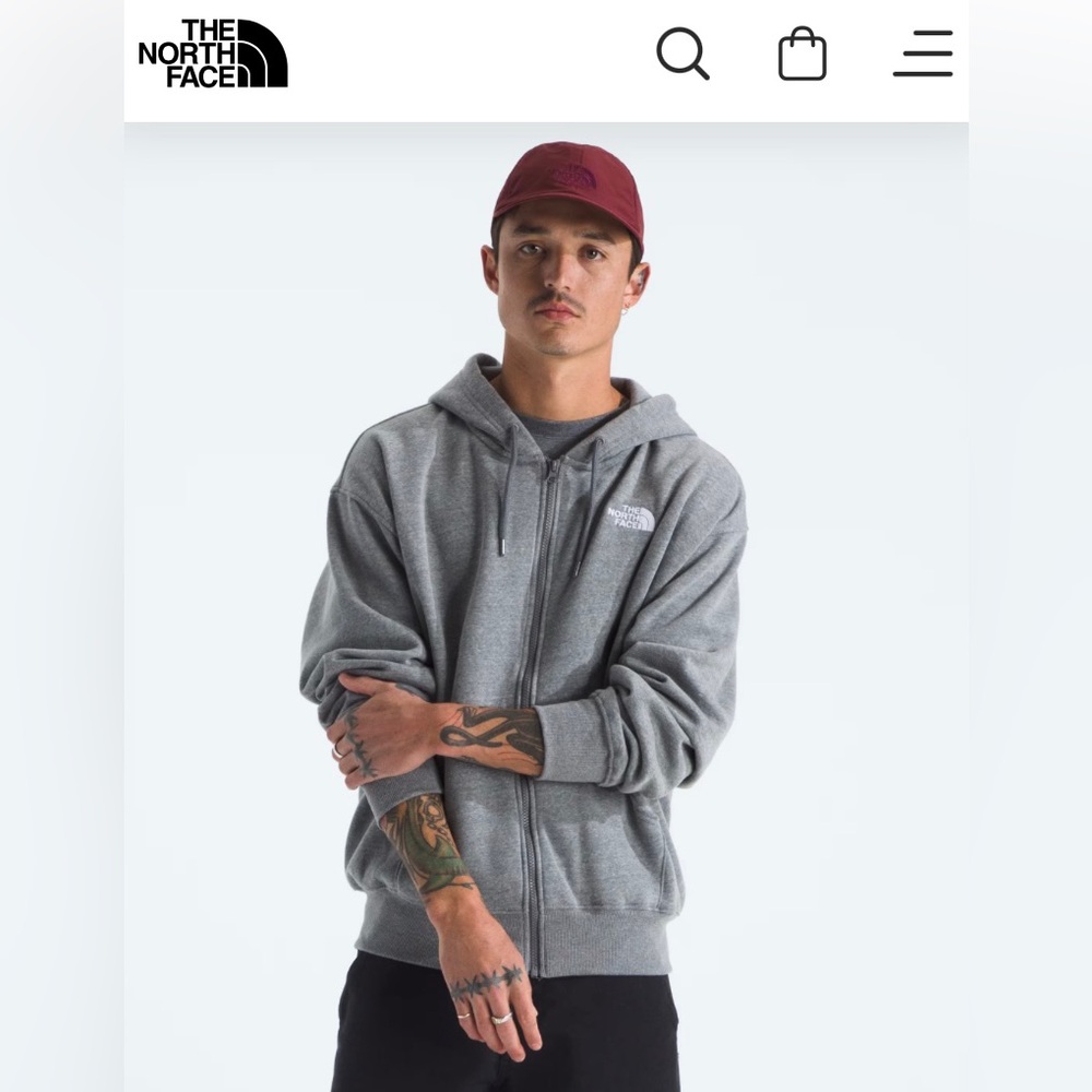 The North Face Men's Evolution Full-Zip Logo Hoodie ✨ Duck Green Size Large - Picture 4 of 16